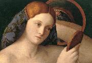 BELLINI, Giovanni Naked Young Woman in Front of the Mirror (detail) Sweden oil painting reproduction